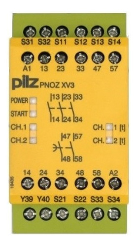 Relevador De Seguridad Pnoz Xv3 3/24v 3n/o 2n/o Pilz 774545
