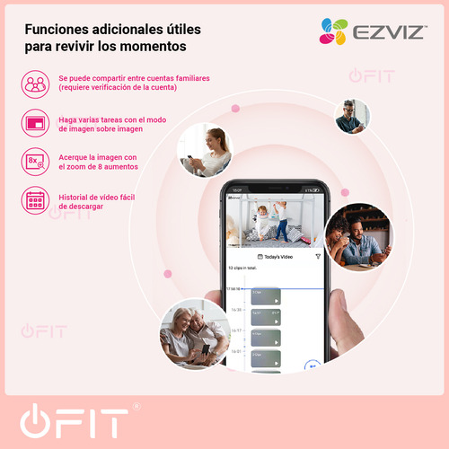 Imagen 7 de 11 de Baby Call Camara De Seguridad Wifi Audio Full Hd Ezviz Rosa
