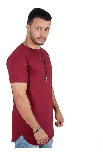 Imagem 8 de 10 de Kit C/4 Blusas Camisetas Camisas Longline Masculinas Longas