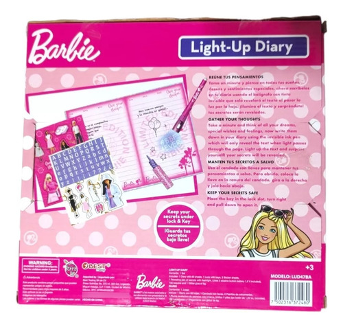Set Barbie Crea Tu Propio Diario 60 Hojas Pluma Reveladora