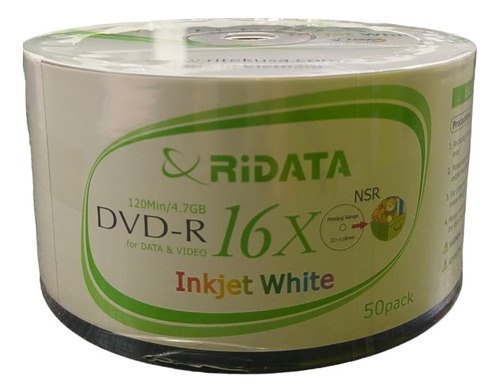 Dvd Virgen -r Ridata 16x 4.7gb 50 Uds Printable