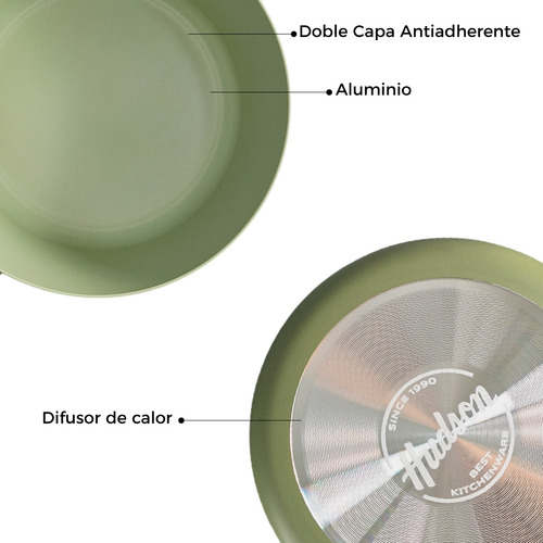 Olla Hudson OLI05 Olive 24 Cm Con Antiadherente 4.2 L