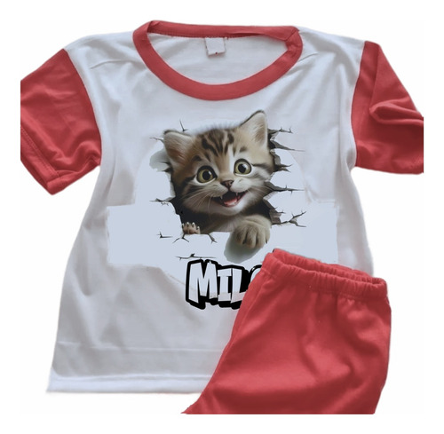 Pijamas Gatos Infantiles Con Nombres Personalizados - 6301
