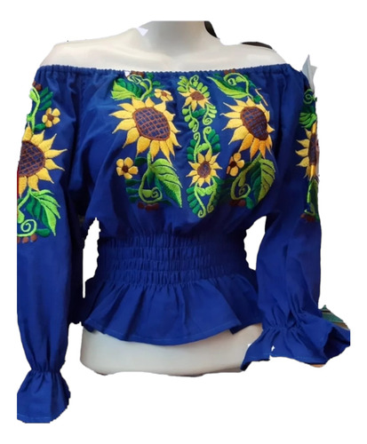 Blusa Ombliguera Artesanal. Girasoles