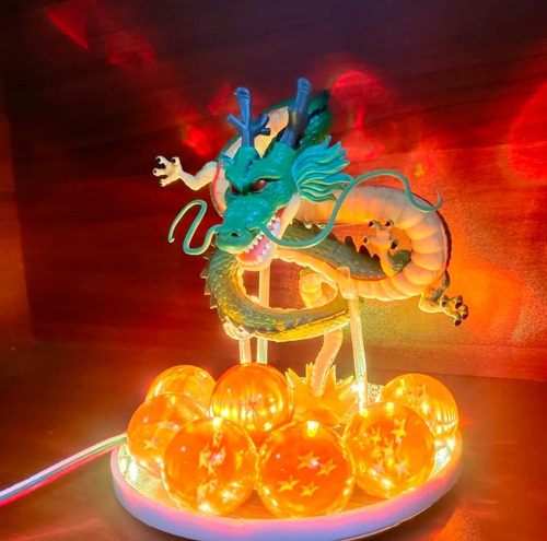 Shenlong Con Esferas Del Dragon Prende Luz Figura De Acción