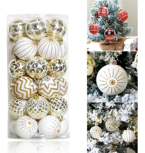. 30 Bolas De Navidad Decoradas Con Árboles De Navidad, Oro