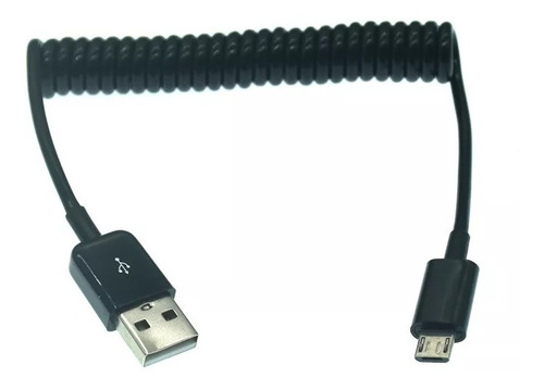 Cable Adpatador De Carga Usb 2.0 A Micro Usb Espiral Resorte