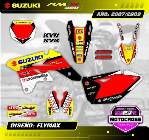 Kit Calcos Gráfica Suzuki Rmz 250 2007/09 