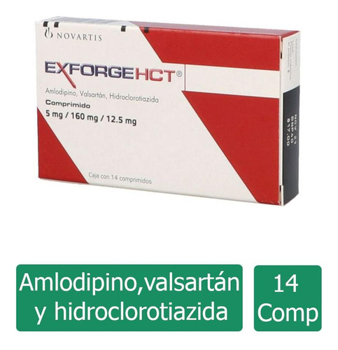Exforge Hct 5mg/160mg/12.5mg Caja Con 14 Comprimidos