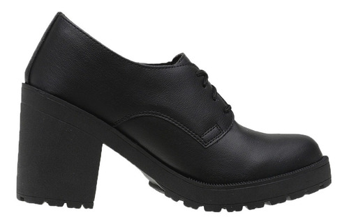 Sapato Oxford Feminino Tratorado Salto Verniz Estilo Vizzano