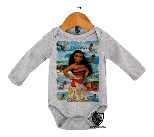 body criança curta infantil bebê roupa nenê Moana fases princesa