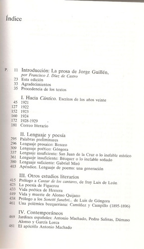 Jorge Guillén Obra En Prosa / Edición De Francisco Díaz