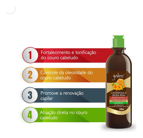 Shampoo Calêndula Com Geleia Real 500ml Yabae