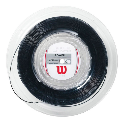 Rollo De Cuerda Gut Power Negro Para Raqueta Wilson 16