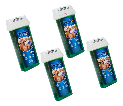 Cera Rollon Depilação Masculina 4x140g Roll-on Broto Beleza