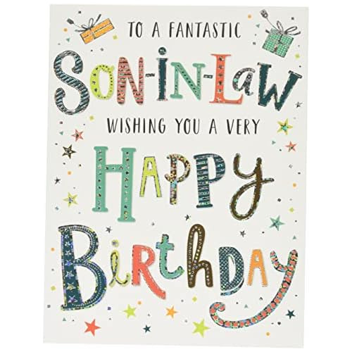 Tarjeta De Cumpleaños Moderna Yerno, 8 X 6 Pulgadas