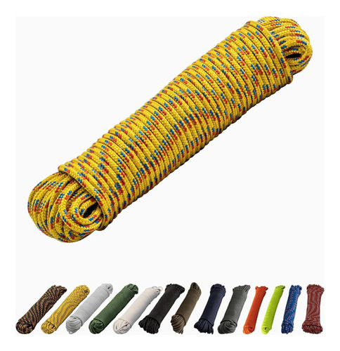 Cuerda Trenzada Itacorda 27 M 6 Mm Amarillo Con Puntos