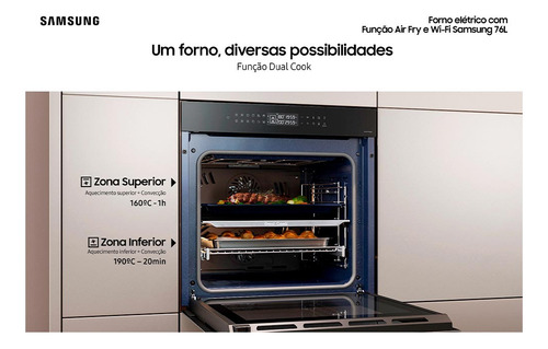 Forno Elétrico De Embutir Samsung Com 76 Litros, Grill, Funç