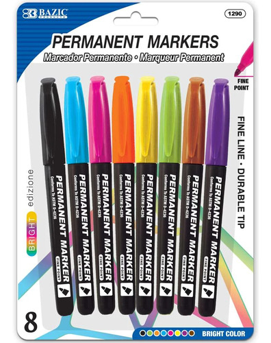 Marcador Permanente 10pzs. Colores Brillantes Punta Fina