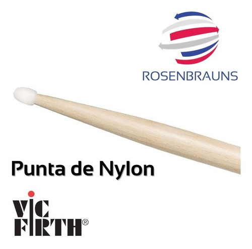 Imagen 3 de 5 de Baqueta Vic Firth American Classic 5a 5b Punta De Nylon