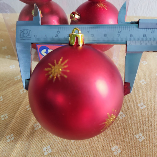 Bambalinas De Navidad Rojas 7.5 Cm Diámetro