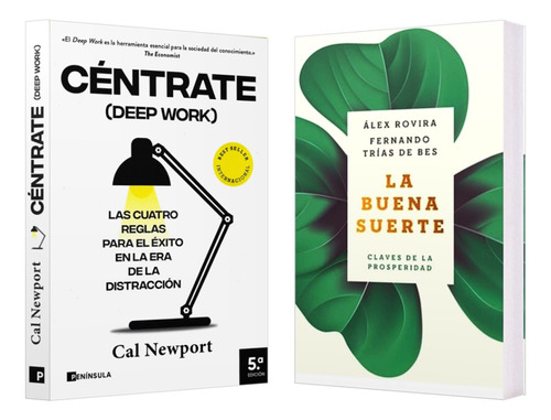 Céntrate Deep Work + Buena Suerte Pack 2 Libros