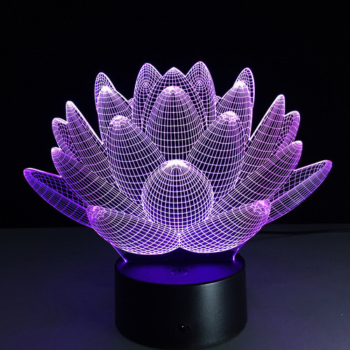 Lámpara De Mesa Led T Luz Nocturna Visual 7 Colores
