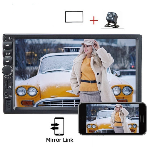 Radio Pantalla Táctil 2 Din Mp5 Usb Cámara Mirrorlink Bisel