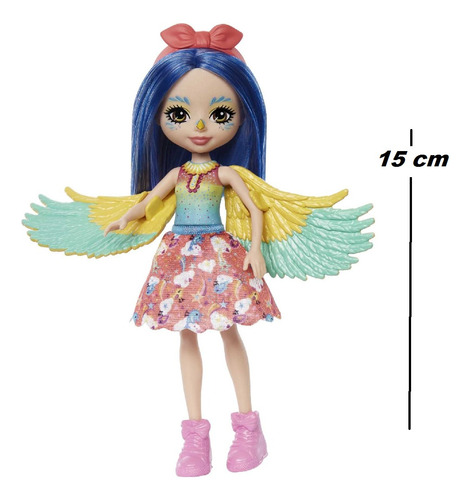 Muñeca Enchantimals City Tails Prita Parakeet + Mascota
