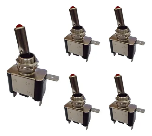 comprar Tecla Llave 1 Punto Cromada 12v 25a On-off Con Led Rojo X 5u