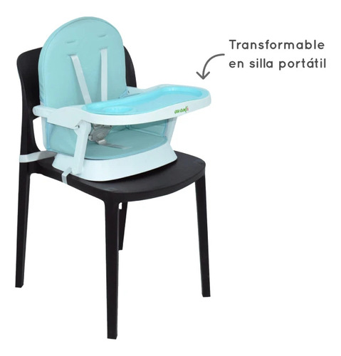 Silla Comer Bebe Avanti Lyra 3 - 1 Convertible Booster Patas Color Celeste