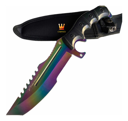 Cuchillo Tactico Full Tang Tornasol Rambo Con Funda 8477