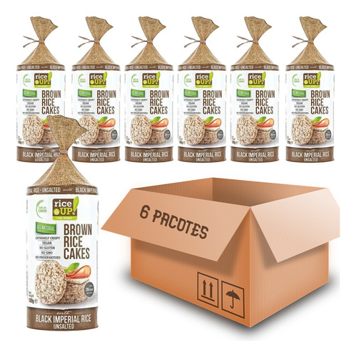 Biscoito Arroz Rice Up Sem Sal 120g Rice Up (6 Pacotes) Kit