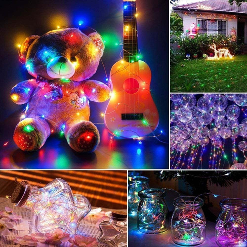 Guirnalda De Luces Solares 24 M Decoración Navideña Tira Led