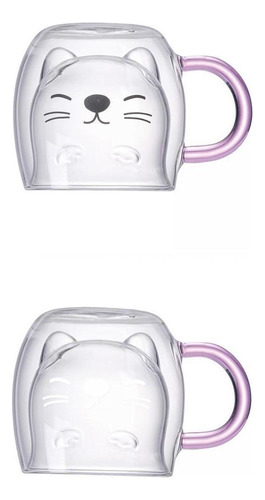 Tazas De Para Beber De Doble Pared En Apariencia De Gato, 2