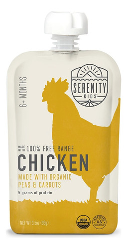 Serenity Kids Pollo C/guisantes Y Zanahorias Orgánicos 3 Pz