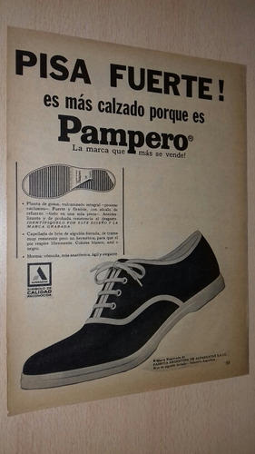 P410 Clipping Antigua Publicidad Zapatillas Pampero Año 1963