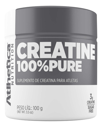 Creatine 100% Pure Suplemento de creatina para atletas - Natural 100g Sabor Sem sabor