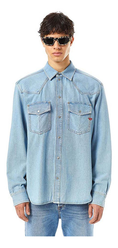 Camisa Diesel D-ocean Western Shirt Azul Denim Hombre