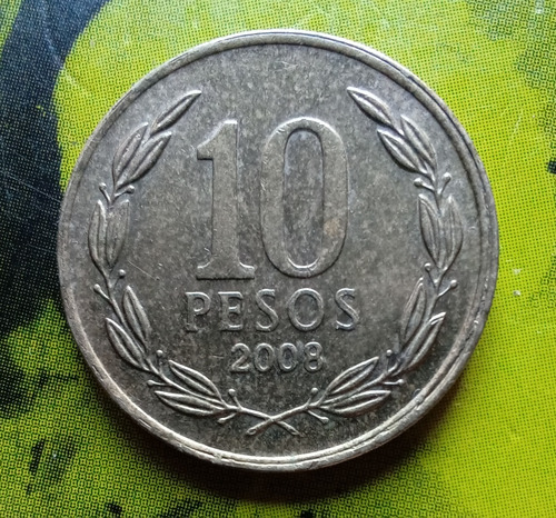 10 Pesos Chile 2003 2004 2006 2008  - Listel Doble / Ancho