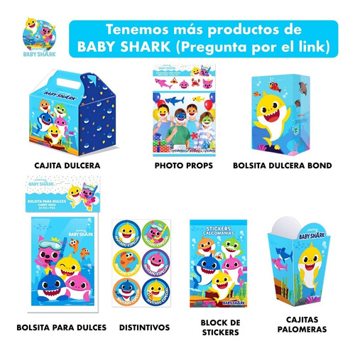 Block De 250 Stickers Baby Shark Artículo Fiesta Bsk0h1