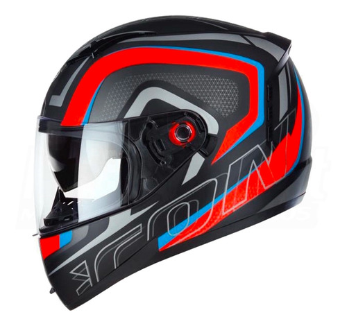 Capacete Fechado Peels Icon Silverstone Preto Vermelho Fosco