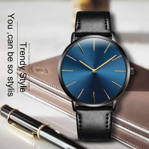 Relogio Slim Ultra Fino Top De Linha Elegante Pulseira De Co