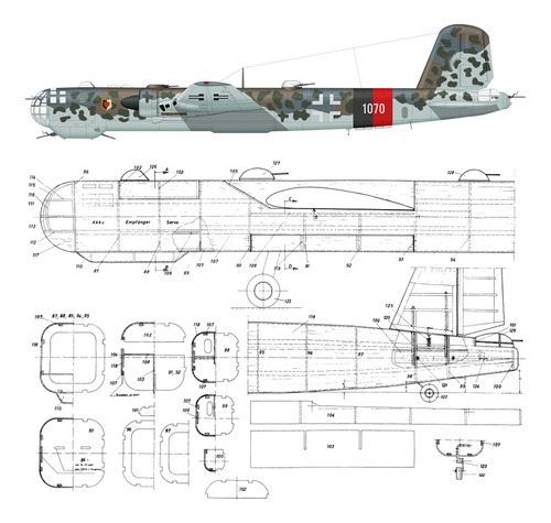 Plano Rc Heinkel 117 Envergadura 2700mm  Pdf (envio X Mail)