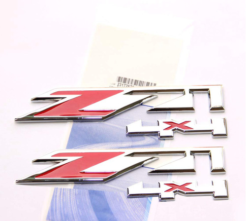 Yoaoo 2x Oem Chrome Red Z71 4x4 Emblems Badges For Gmc Chevy