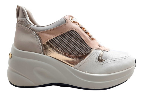 Zapatilla Via Marte Plataforma Sneaker Confort 5908 Taco 7cm