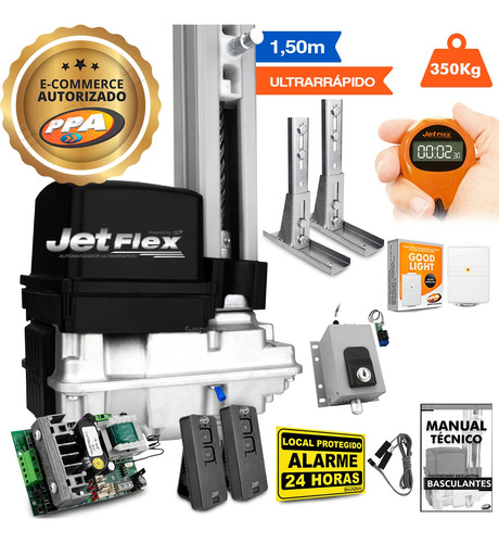 Motor Portão Basculante Ppa Jet Flex 1/4 Suporte Trava Txcar