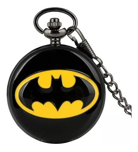 Reloj Batman Bolsillo Manecillas Acero Cadena Incluida