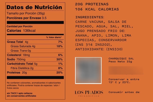 Charquiqui 125g A Granel Novillo Chimi Picante Cuadrada