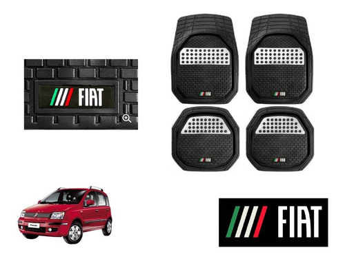 Tapetes 4 Piezas Charola 3d Logo Fiat Panda 2007 A 2012